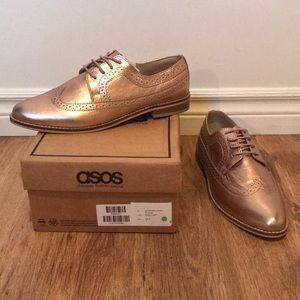 Asos derbies size 10 (us) - color nude metallic